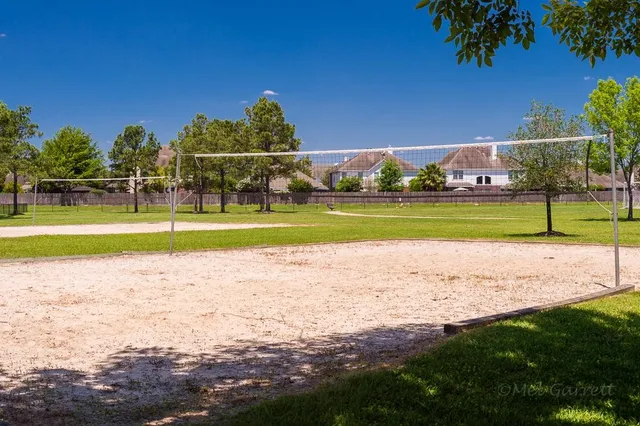 a view of a volley ball court