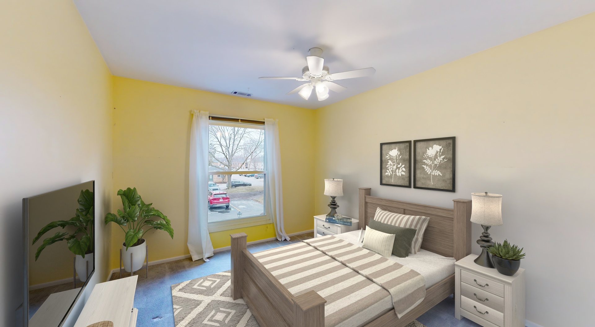 4730 Calvert Drive, Unit B2 Rolling Meadows, IL 60008 - Photo 13 of 20 a bedroom with a bed table and a window