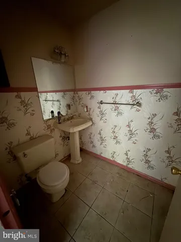 view of bathroom with a toilet and a sink