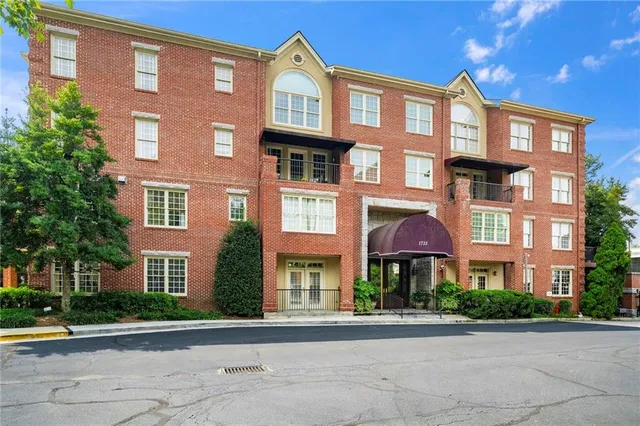 front view of a brick building