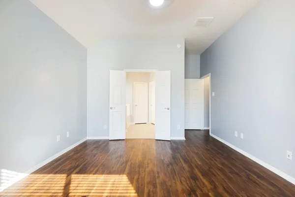 a big room with wooden floor