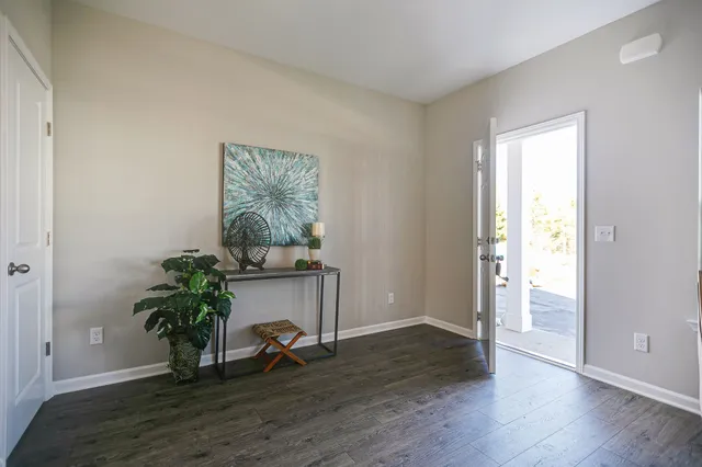 a room with furniture and a potted plant