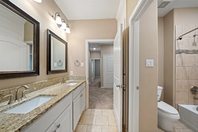 a bathroom with a bath tub