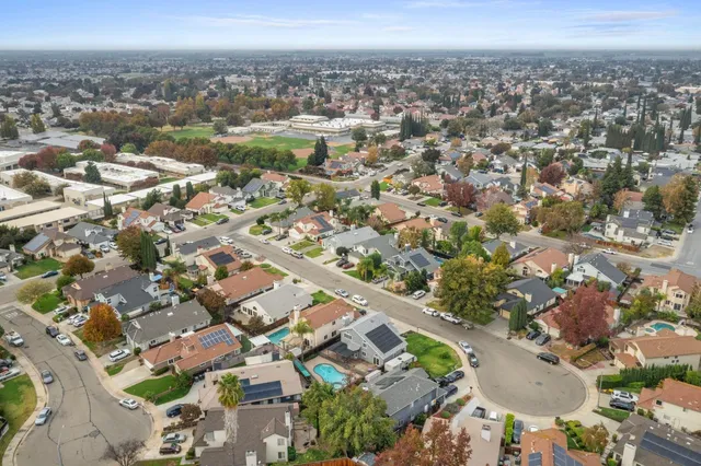 an aerial view of multiple house