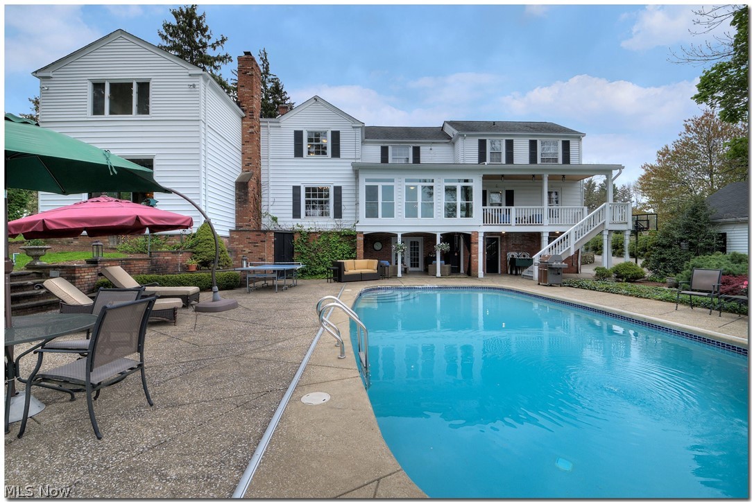 33955 Old Kinsman Road Hunting Valley, OH 44022 - Photo 33 of 35 From every angle, the pool and patio blend flawlessly with the home.