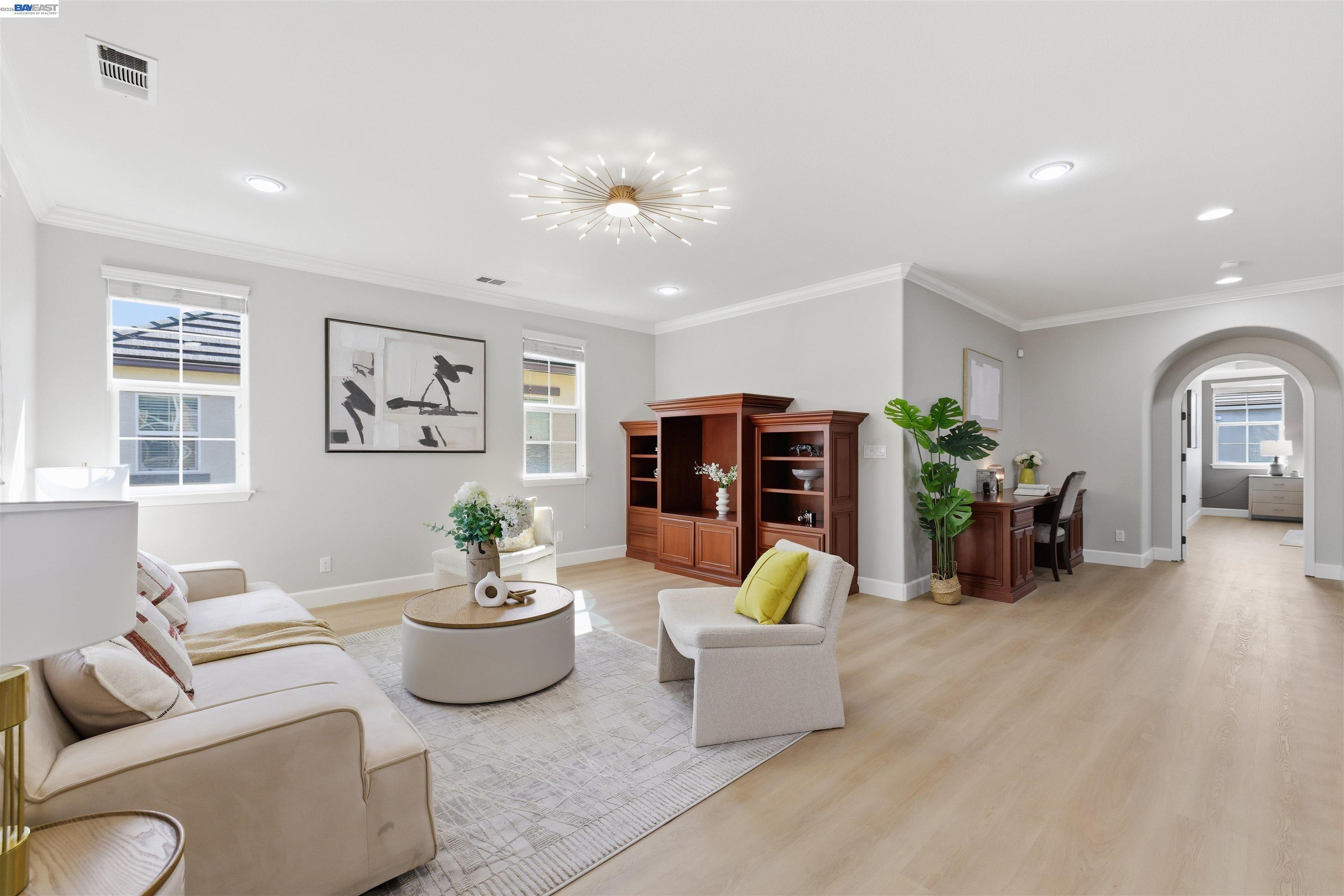116 Macedon Court San Ramon, CA 94582 - Photo 30 of 60 a living room with fireplace furniture and a wooden floor
