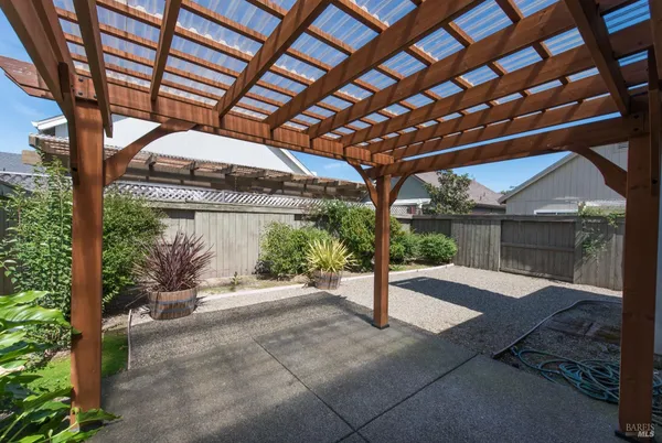 a patio with a outdoor space