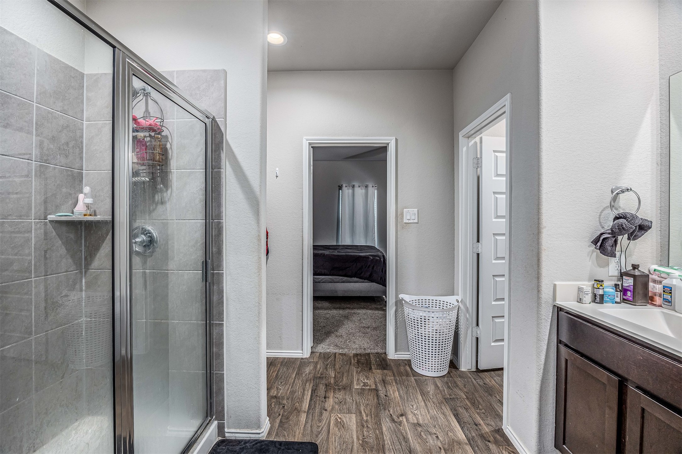 3907 Hawaiian Court Baytown, TX 77521 - Photo 28 of 40 a bathroom with a shower and a toilet