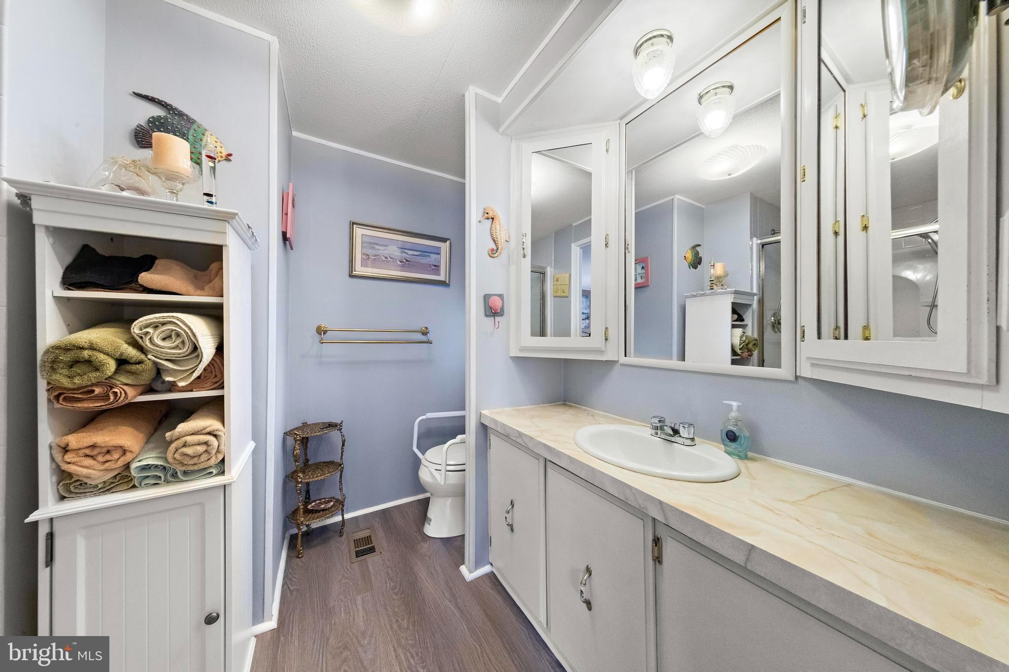154 Brighton Road Barnegat, NJ 08005 - Photo 28 of 44 a bathroom with a sink a toilet and a mirror