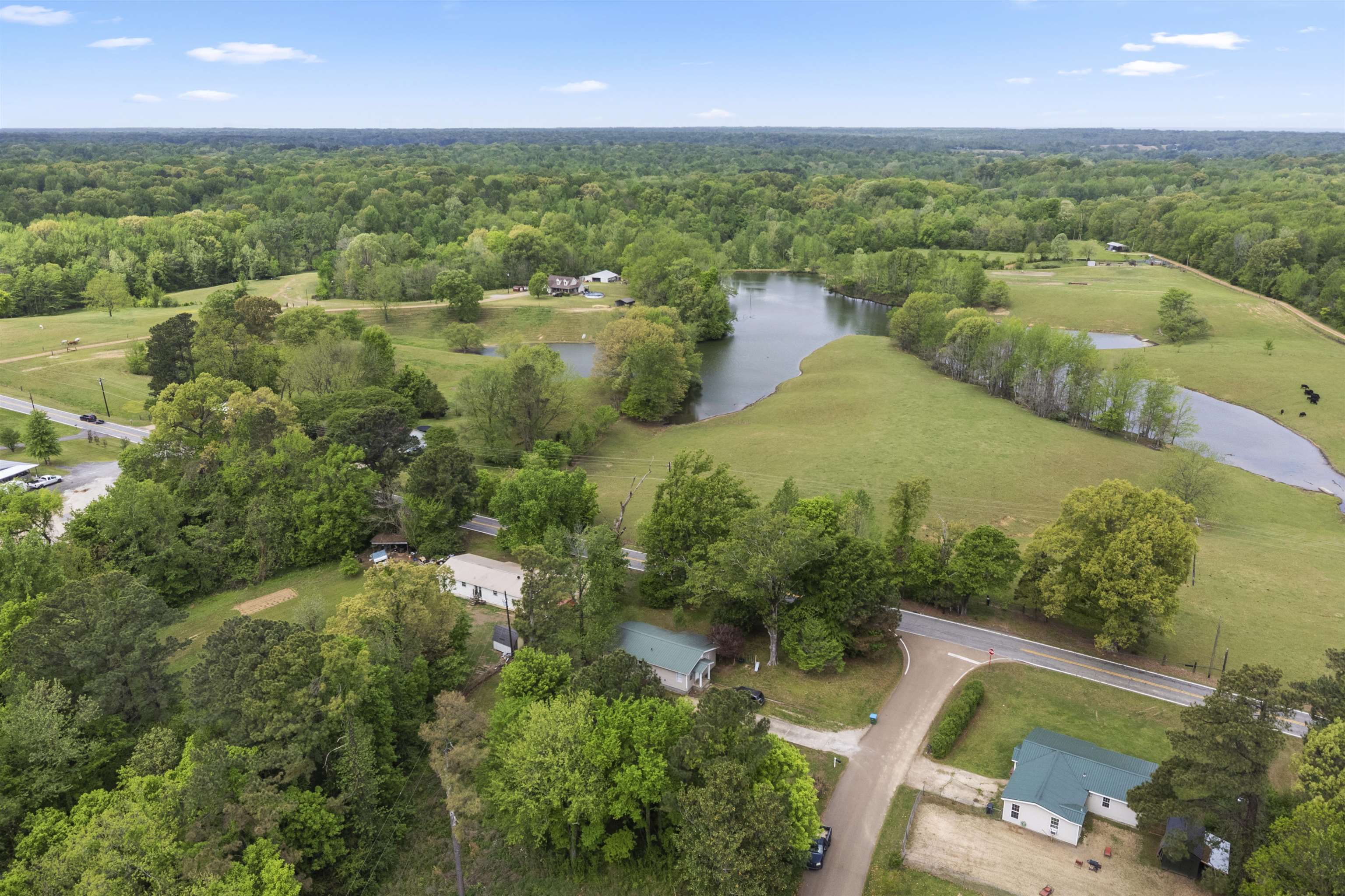 17 Walnut Road Munford, TN 38058 - Photo 12 of 20 Aerial view of sparsely populated area with a nearby body of water and a heavily wooded area
