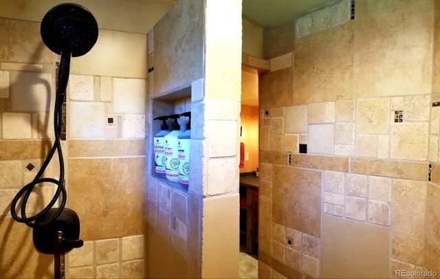a bathroom with a shower