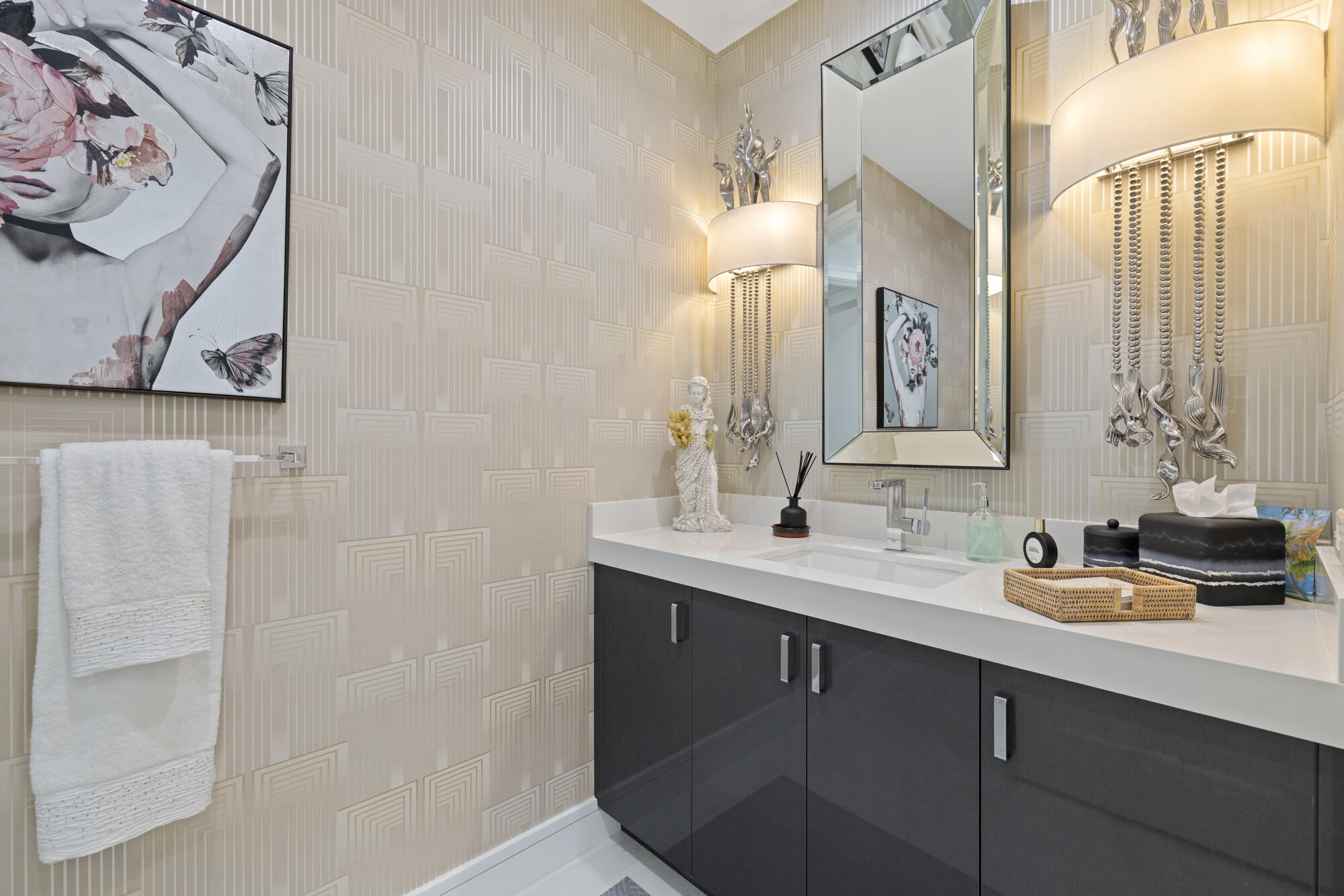 402 Ocean One Lane Juno Beach, FL 33408 - Photo 25 of 45 a bathroom with a sink and a mirror