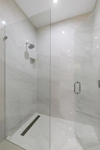 a bathroom with a shower