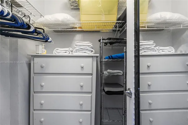 a close view of closet