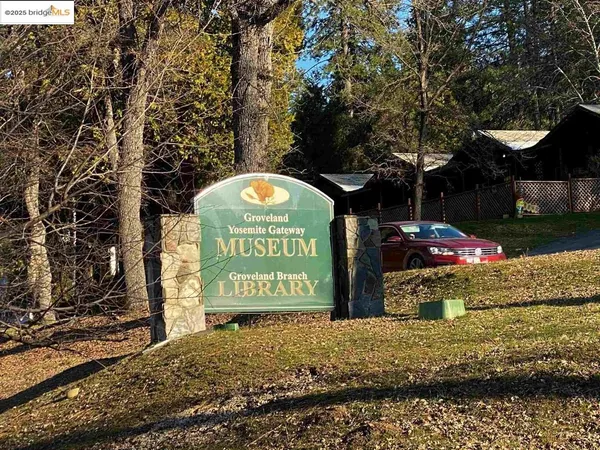 a backyard of a house with table and chairs potted plants and large tree