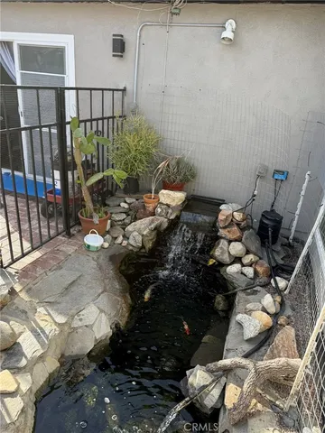 a view of a backyard of the house