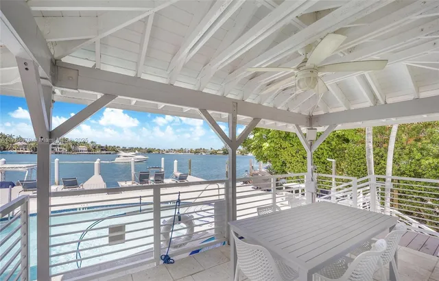 a view of a patio with a table chairs and a table