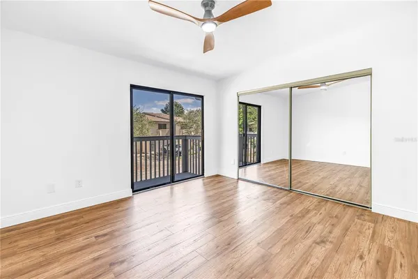 a view of a building from a balcony