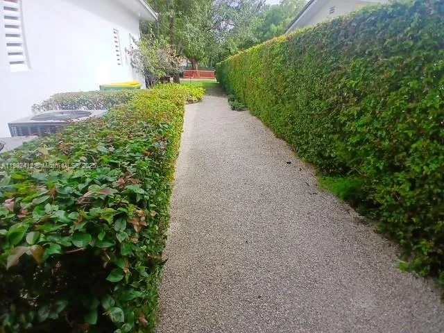 a view of a backyard