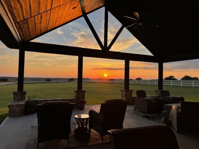 View of patio / terrace with a view of rural / pastoral area