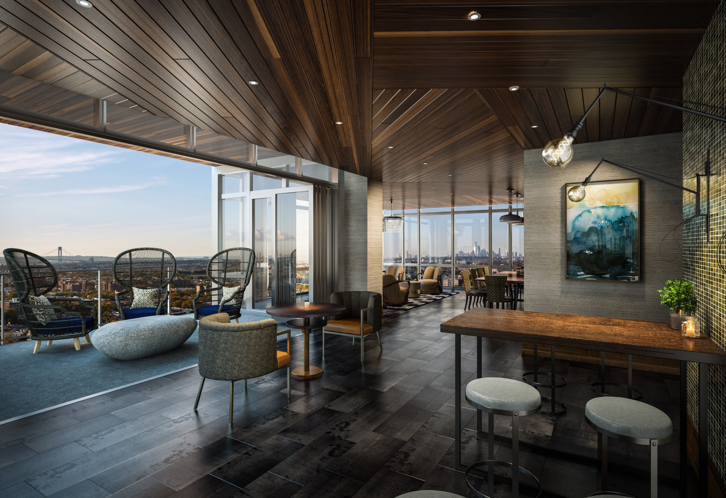 1524 Sheepshead Bay Road, Unit 8F Brooklyn, NY 11235 - Photo 15 of 25 a outdoor space with lots of furniture and a view of fountain