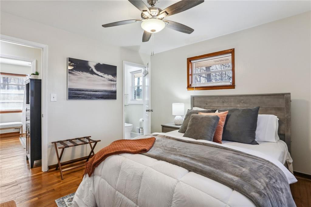 4667 Glore Road Southwest Mableton, GA 30126 - Photo 17 of 46 a bedroom with bed and a window