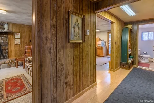 a bathroom with a tub and shower