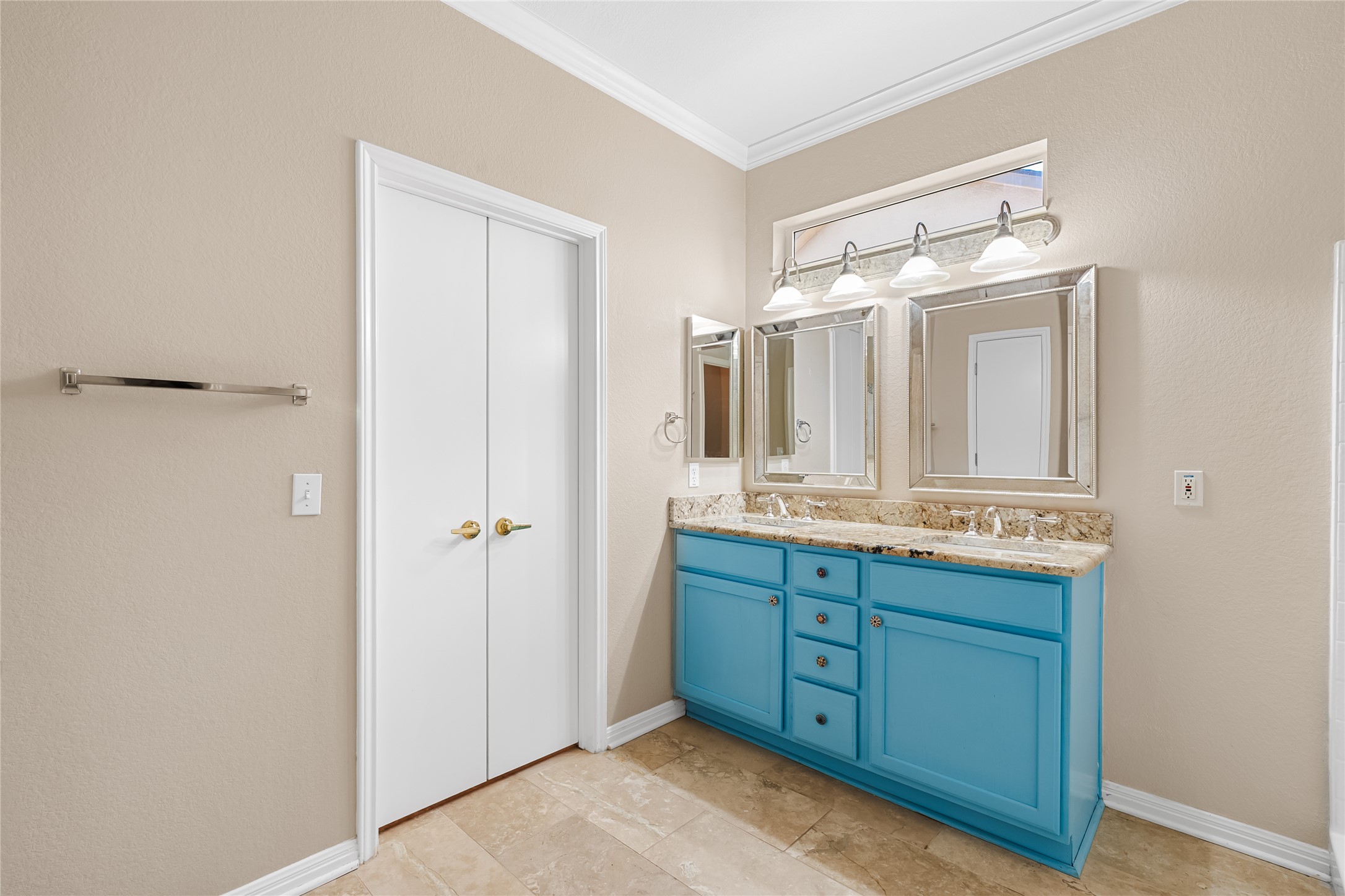 103 Harness Lane Georgetown, TX 78633 - Photo 20 of 38 a bathroom with a double vanity sink and mirror with shower