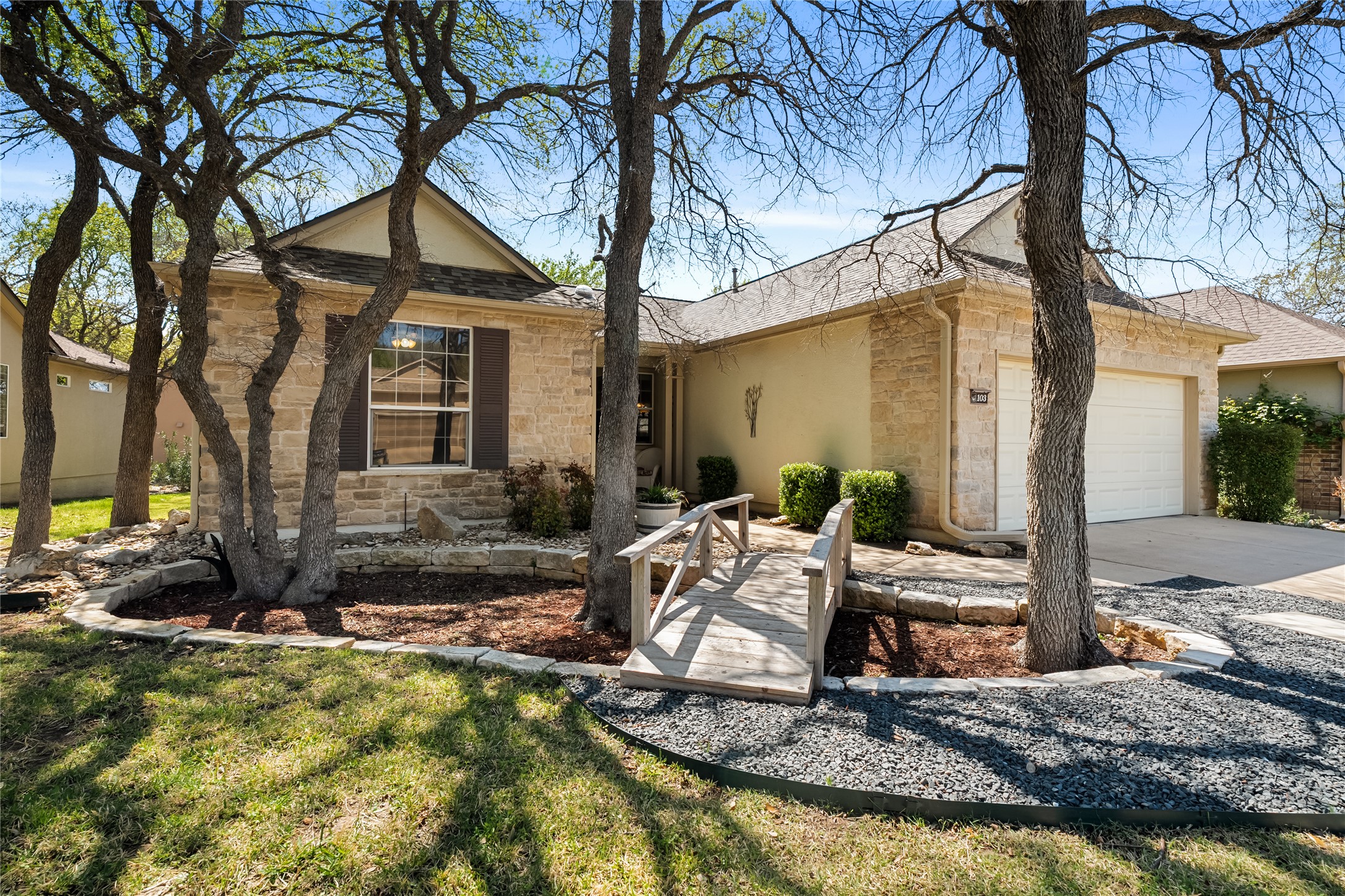 103 Harness Lane Georgetown, TX 78633 - Photo 4 of 38 a view of backyard of house with swimming pool and furniture