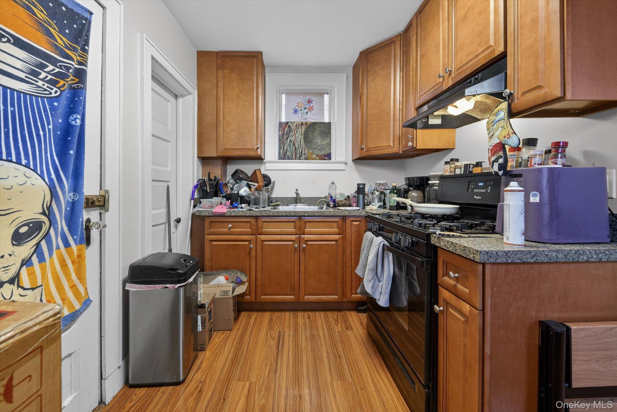 1206 Main Street Peekskill, NY 10566 - Photo 39 of 59 a kitchen with stainless steel appliances a sink stove and wooden cabinets