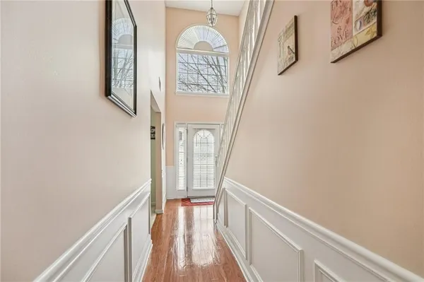 a view of a hallway with entryway
