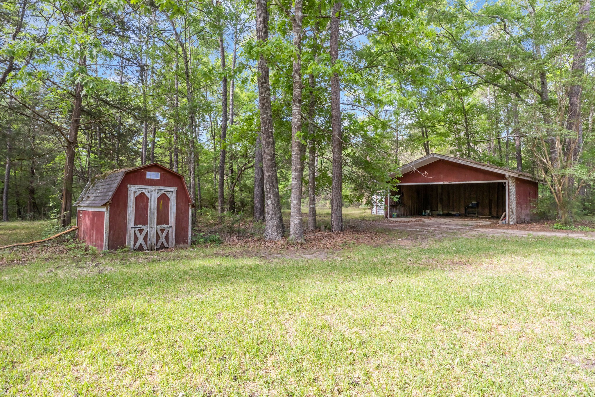 222 County Road 3085 Colmesneil, TX 75938 - Photo 42 of 50 a yellow house with a big yard and large trees