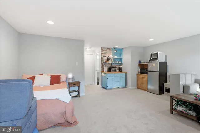 a living room with furniture and a couch