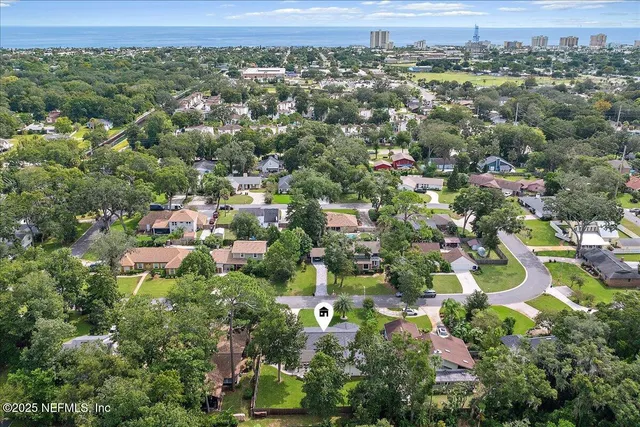 an aerial view of multiple house