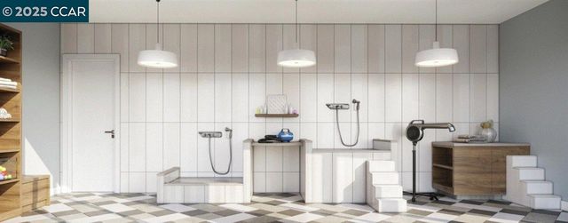 a city view with tall buildings