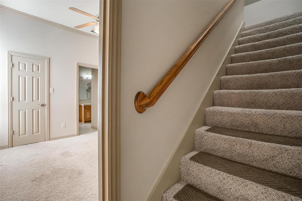 13780 Riviera West Fort Worth, TX 76028 - Photo 25 of 39 Private stairway to the second floor-den, game room or mancave