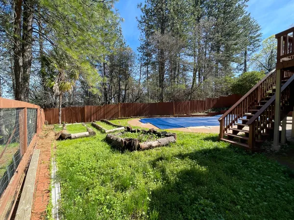 a view of an outdoor space and deck