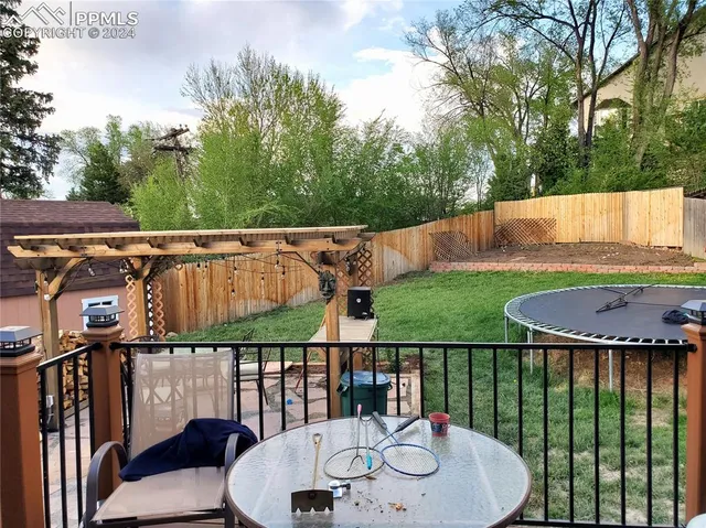 a view of a patio on the roof deck