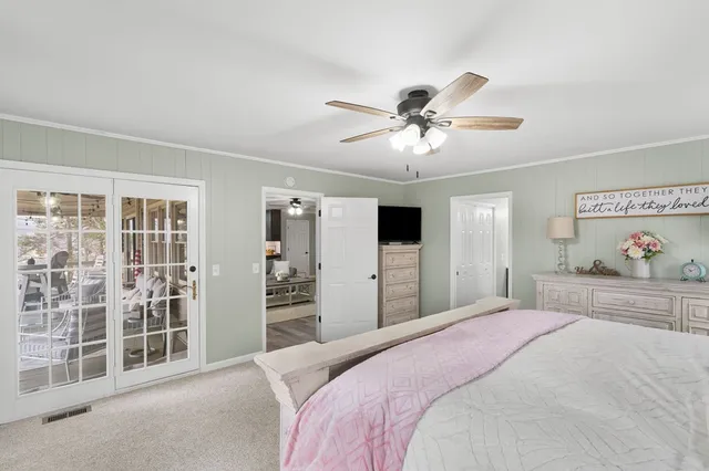 a view of a lake with a mountain