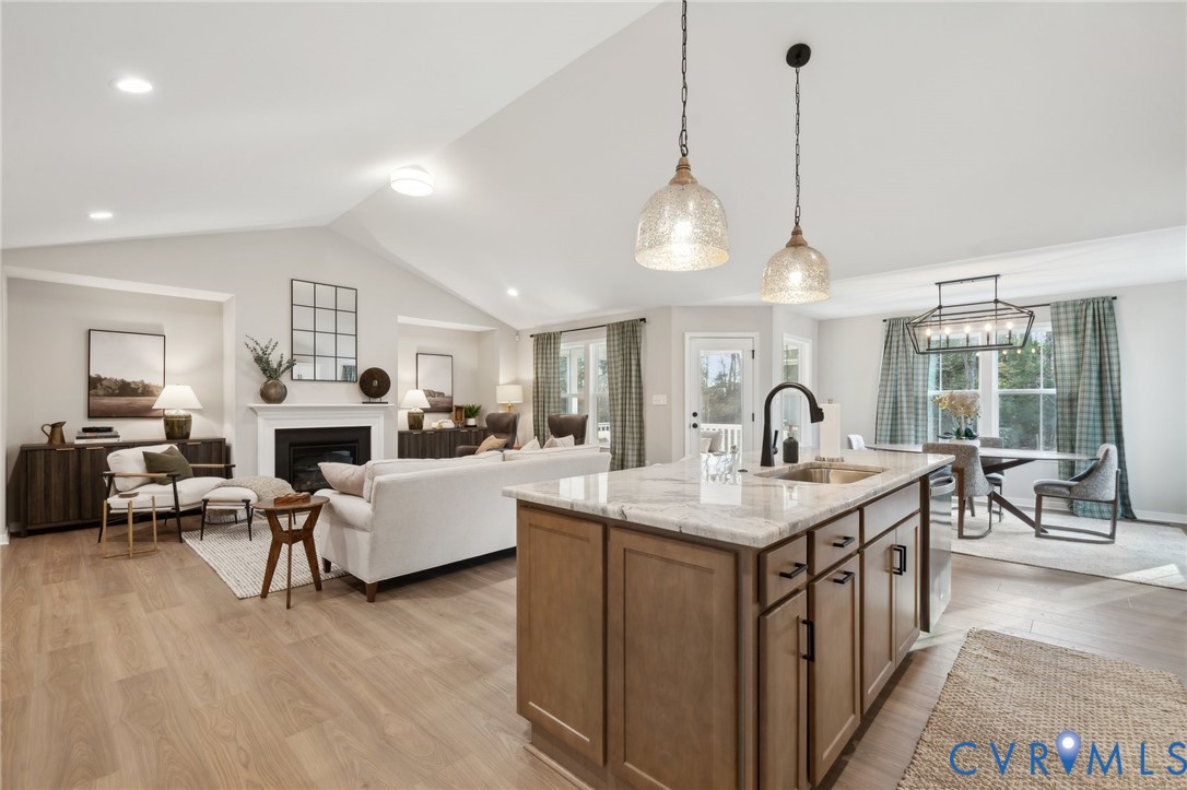 Tbd North Shore Road Locust Hill, VA 23092 - Photo 21 of 40 a open kitchen with stainless steel appliances granite countertop a stove and kitchen island