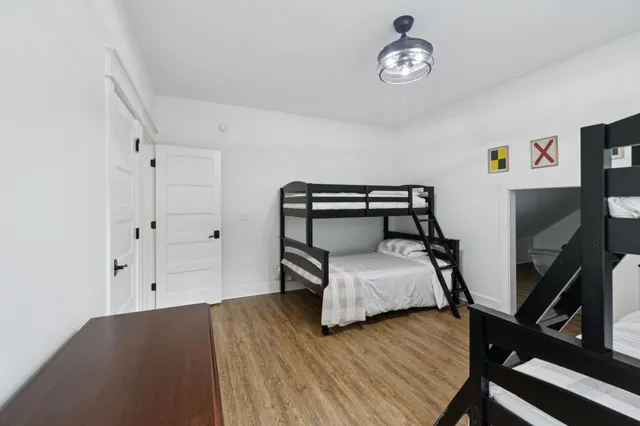 a view of a lake with a yard