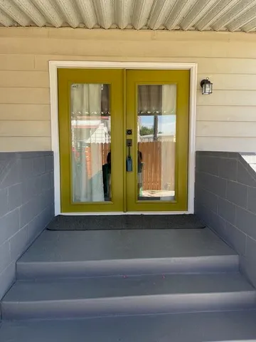 a view of front door