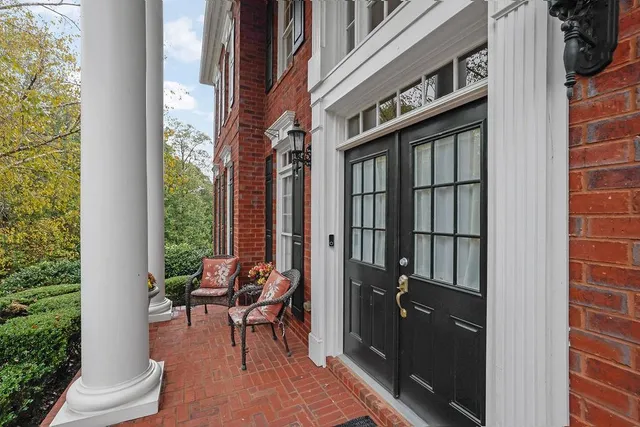 a front view of a house with a entrance