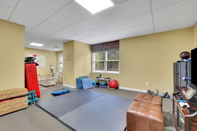 a view of a bench in the garden