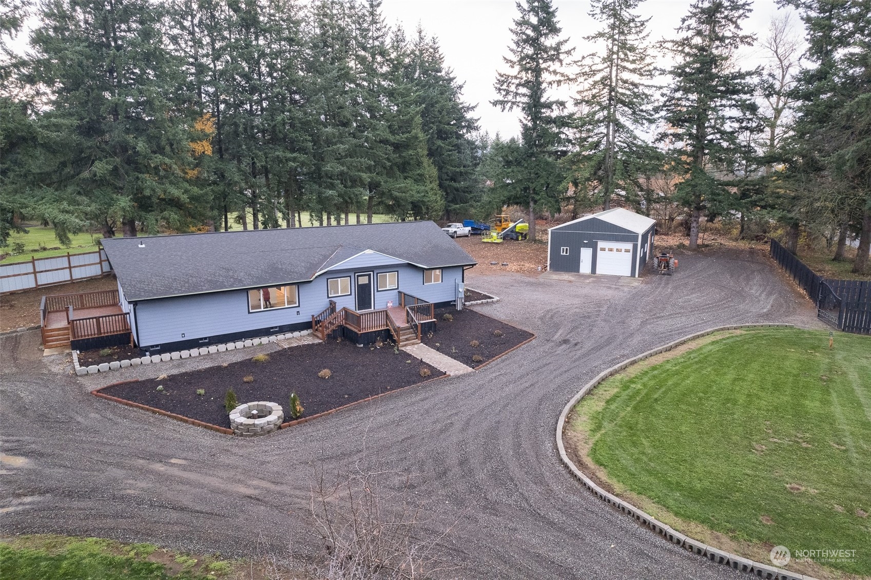 8120 Delta Line Road Custer, WA 98240 - Photo 2 of 40 an aerial view of a house with a garden
