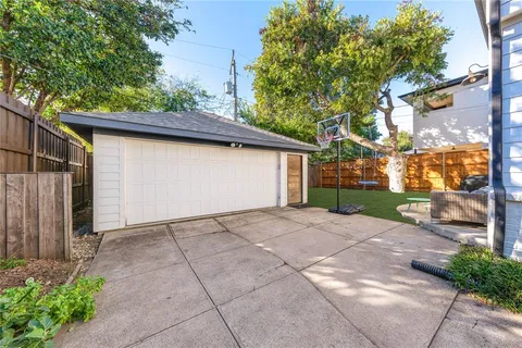 a view of backyard of house with trees