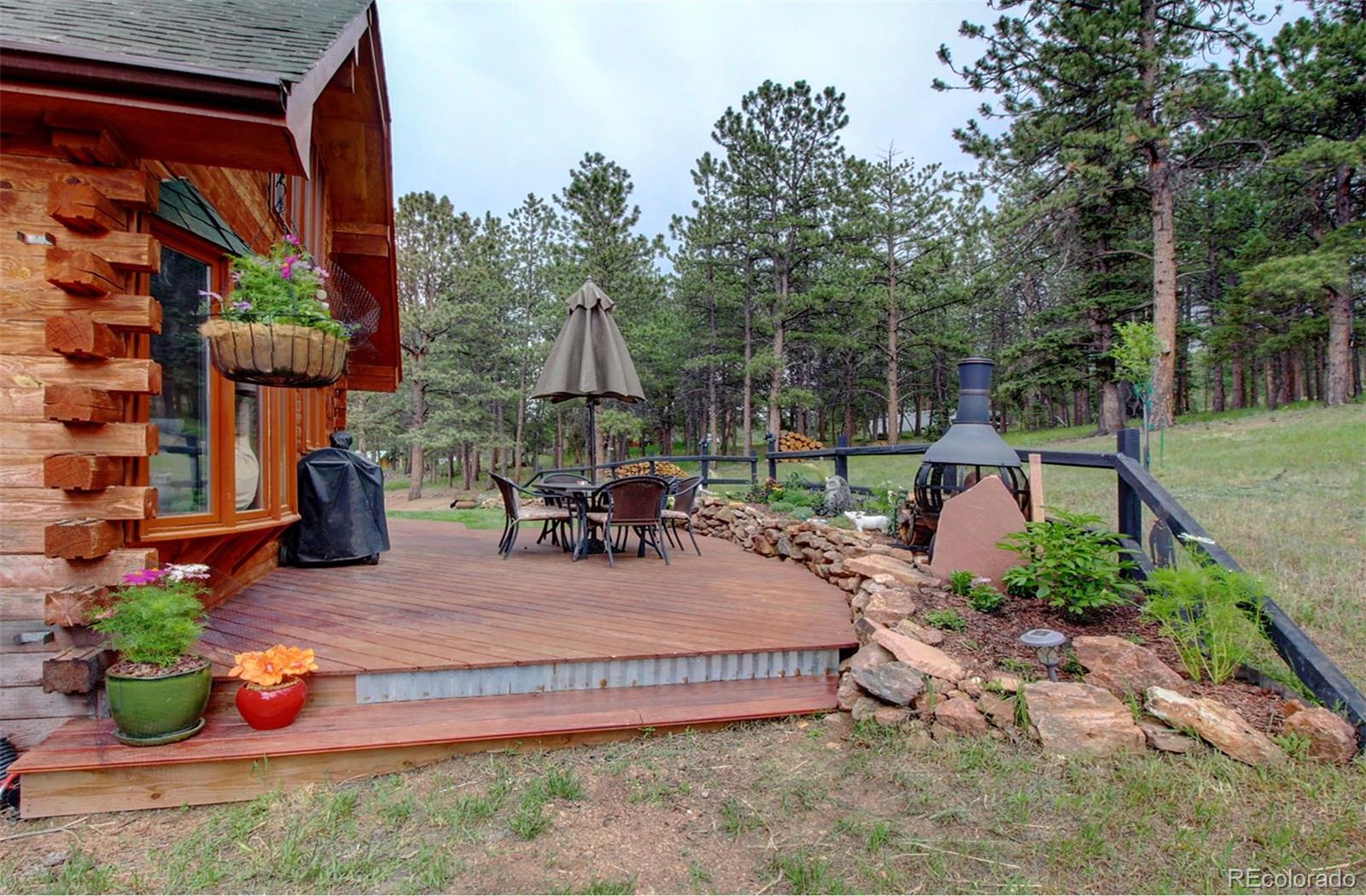 135 Nova Drive Pine, CO 80470 - Photo 33 of 38 a view of a backyard with sitting area