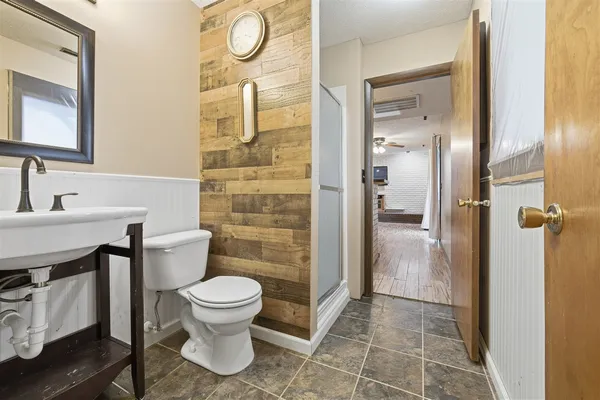 a view of a storage & utility room with furniture