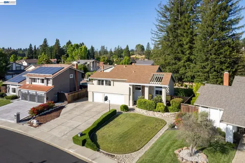 an aerial view of a house