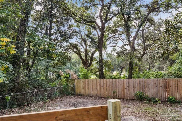 a view of a backyard